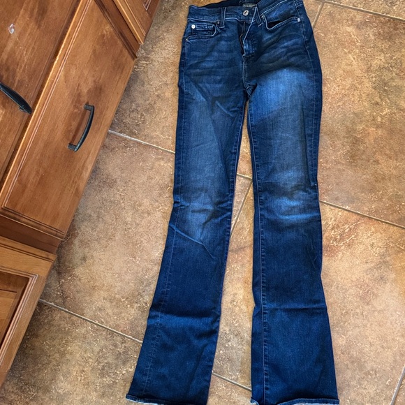 7 For All Mankind Dark Blue Boot Cut Jeans - Picture 1 of 2